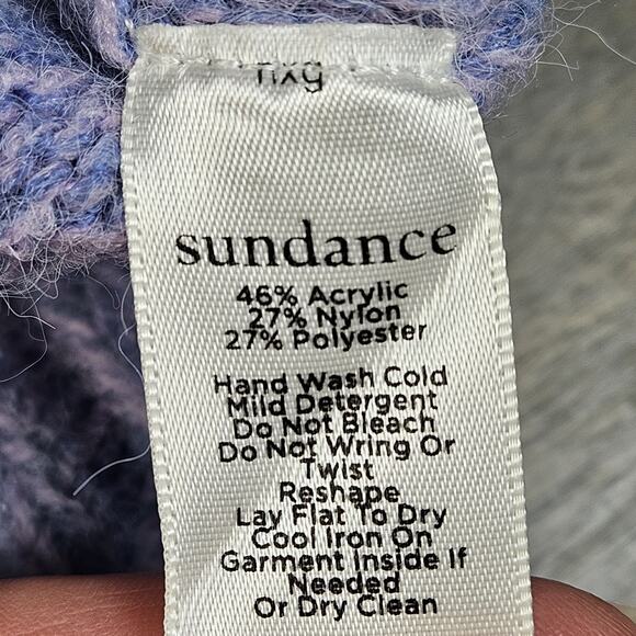 Sundance Sweater Light Purple/Blue Quarter Zip Cable Knit Pullover Size Large - Picture 4 of 6